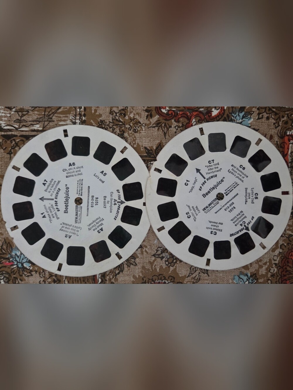 vintage View-Master 3-D reels from the 1990 animated series Beetlejuice